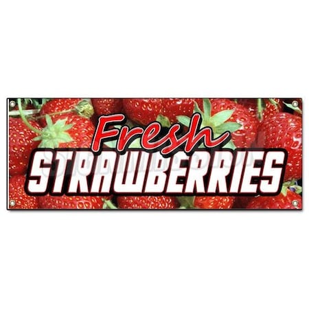 Signmission FRESH STRAWBERRIES BANNER SIGN fruit stand produce farm farmer market u pick B-Fresh Straw Berries